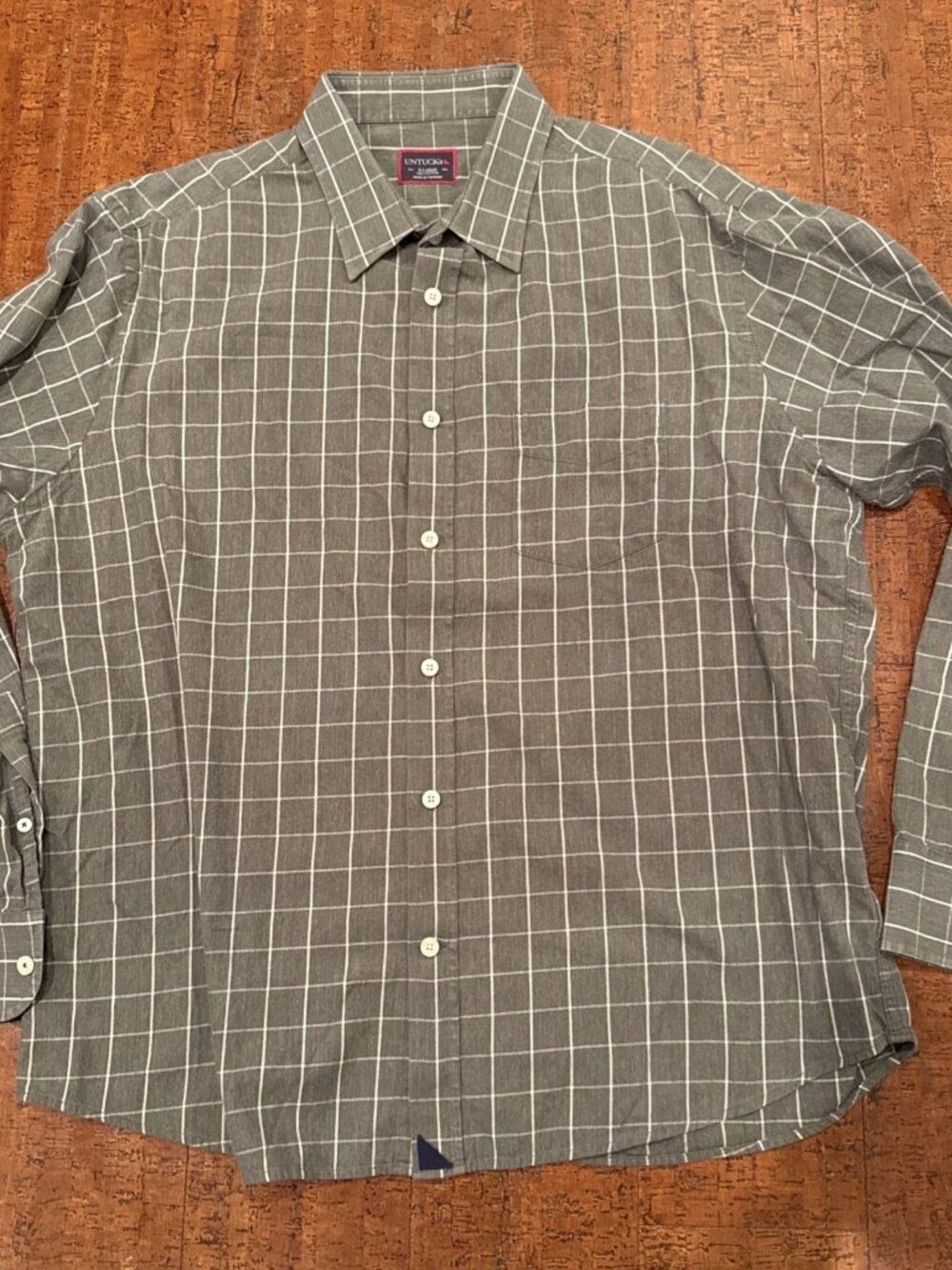 Untuckit XL Check Long Sleeve Button Down Shirt Cotton